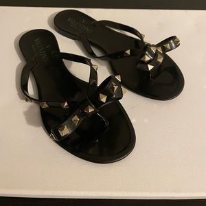 Valentino Sandals Black with gold studs